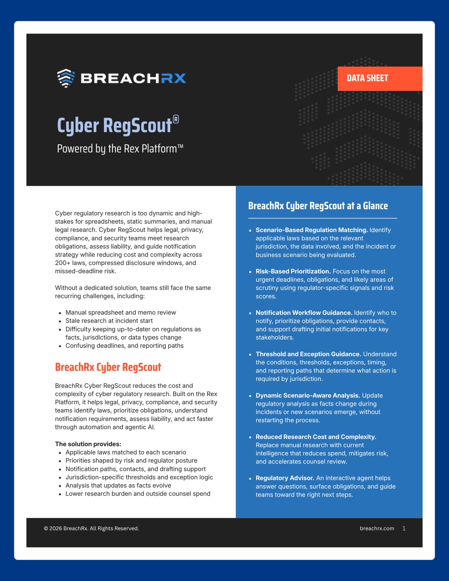 BreachRx Cyber RegScout Datasheet Thumbnail